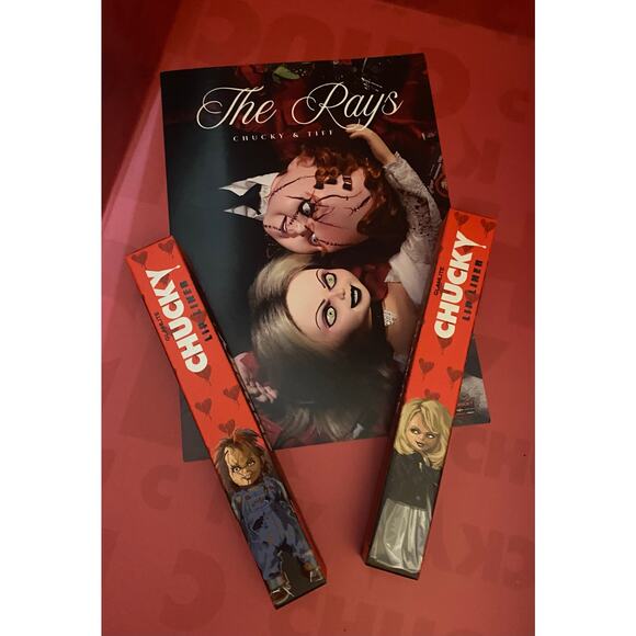 NIB Glamlite Chucky TIFF Childs Play 2 Lip Liners Horror Limited Edition Maroon - Picture 2 of 7